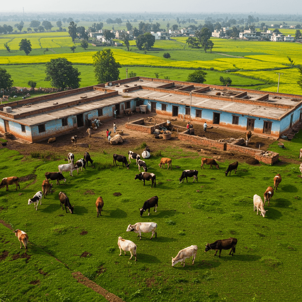 Dairy farm in rural India (AI-Generated Image)