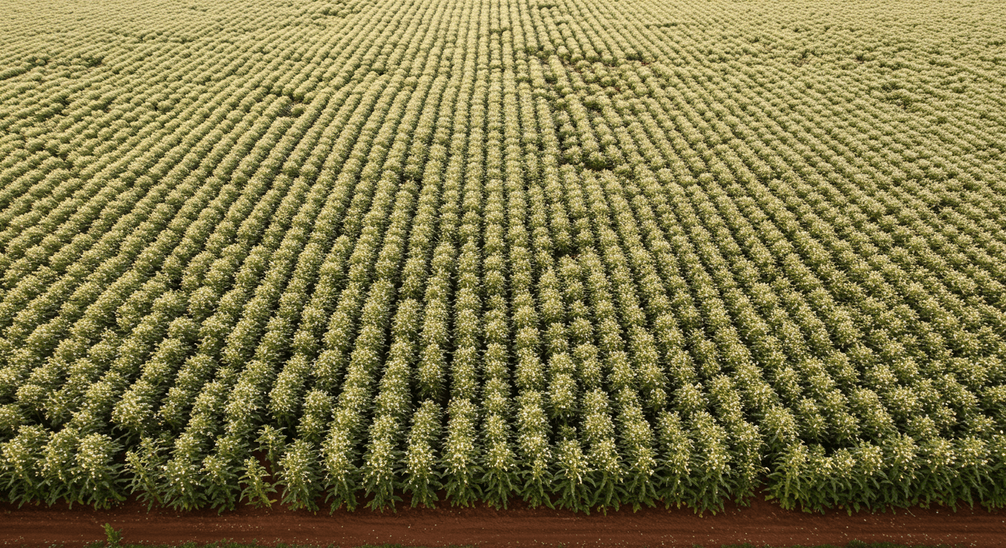 Un champ de sésame blanc au Nigéria (image générée par IA)