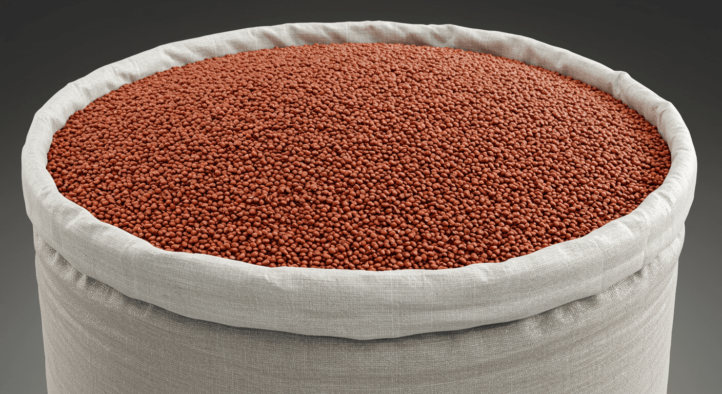 Red sorghum in 1-tonne jumbo bags  (AI-generated image).