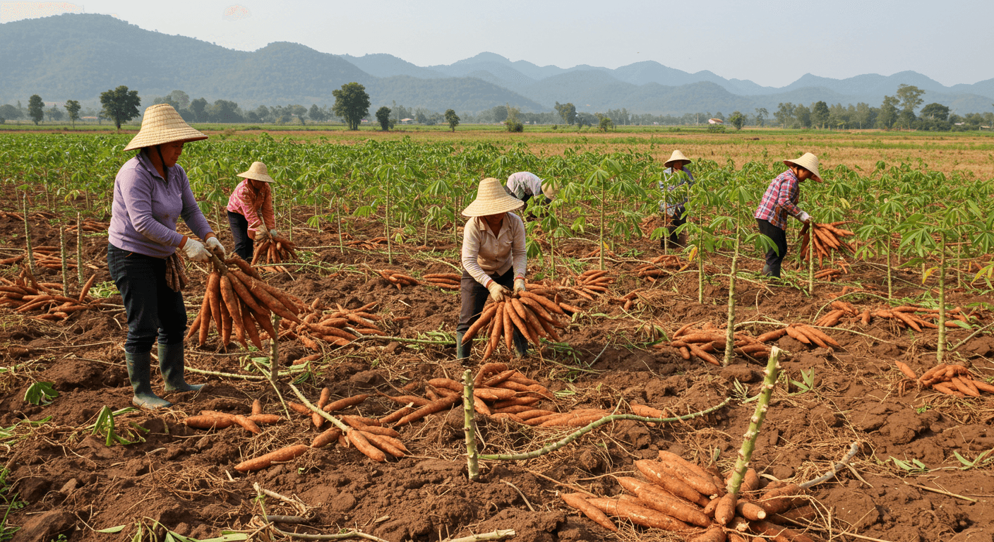 लाओस में कसावा की फसल (एआई-जनित छवि)