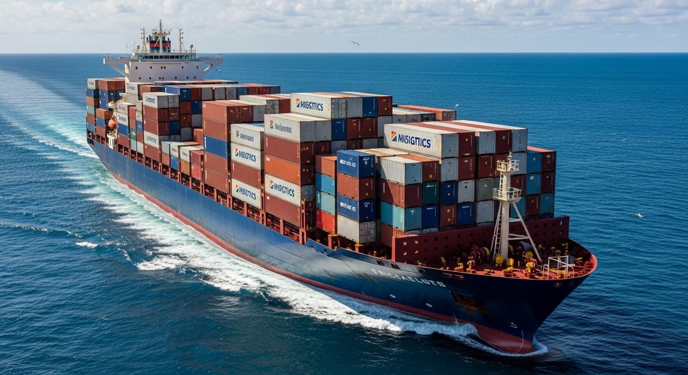 24,000-L flexitanks on a container ship. (AI-generated image)